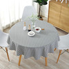 Nordic INS style simple cotton and linen round tablecloth wholesale grid geometric stamp table cloth tablet burst tablecloth