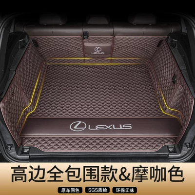 Trunk Mat 16-26 Models of Lexus - genuine-leather-mocha-brown-high-rim-full-coverage-secure-fit-odor-free-lexus-rx-imported-2023-2026-model