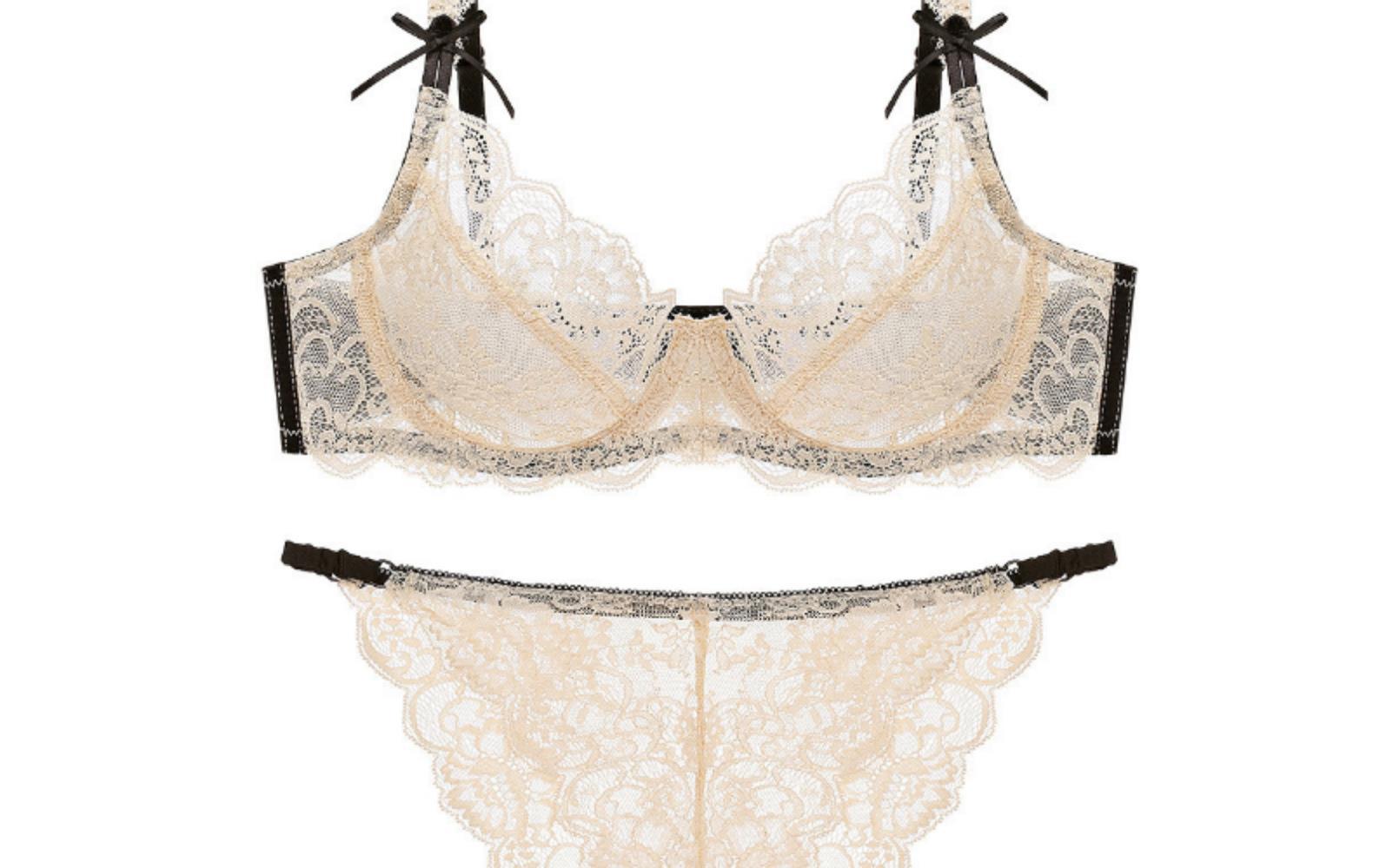 Women's Lace Bra & Brief Set For Sexy Gathering Support_voghion.com