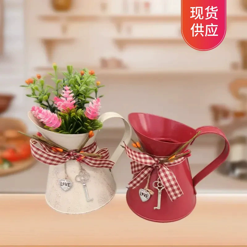 Готовые к отправке цветочные горшки из жести в американском деревенском стиле, цветочные вазы, реквизит, декор для садоводства, украшения для цветочных композиций