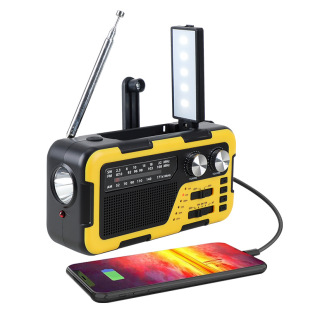 New Hand-Cranked Radio Outdoor Emergency Sos Solar Charging Bluetooth Speaker Strong Light Flashlight More Than 300 Meters