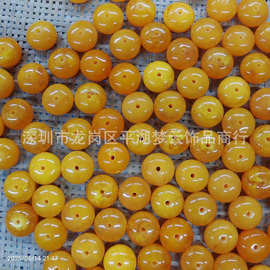 14x18mm仿水晶扁珠算盘车轮珠玻璃飞碟椭圆切面散珠DIY光面算盘珠