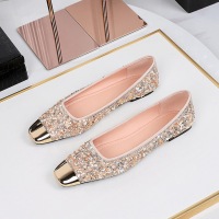 8726-7 Korean version fairy style flat shoes, rhinestone sequins women's shoes, metal square toe shallow mouth women's shoes, single kick shoes