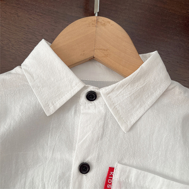 Camisas coreanas para niños 2025, nuevo otoño impresión de letras para niños camisa de manga larga, camisa de primavera, camisa casual, camisa