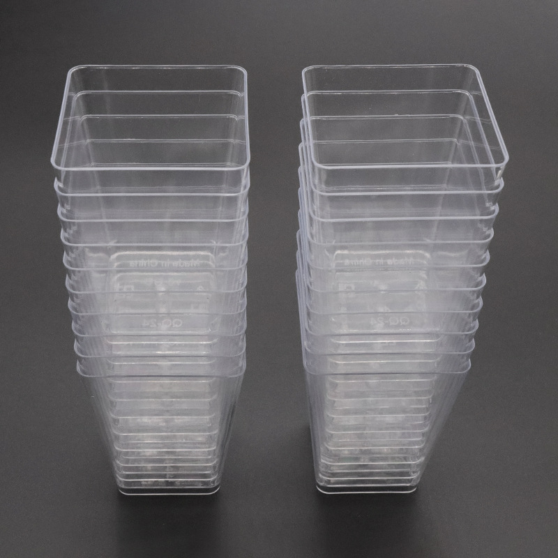 Fuente transfronteriza 5oz 150 ML taza de plástico duro 5875 taza de salvado de madera taza de postre taza de budín taza cuadrada image 3