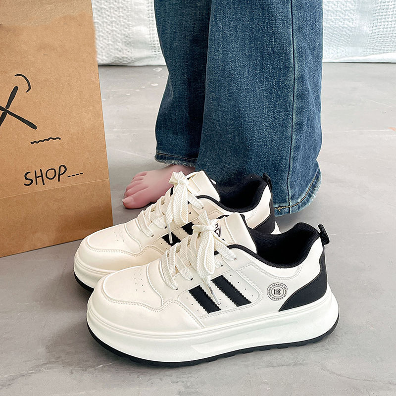 Explosive Small White Shoes Women's Small All-match Thick Slab Shoes for 2025 Summer New Extras Sports Casual Shoes