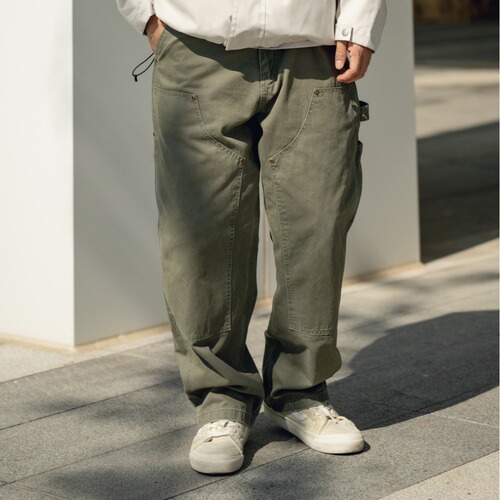 TRS Men's Clothing | 25SS Japanese Retro B01 Washed and Old Double-Knee Woodcutting Pants Loose Straight Pants Men
