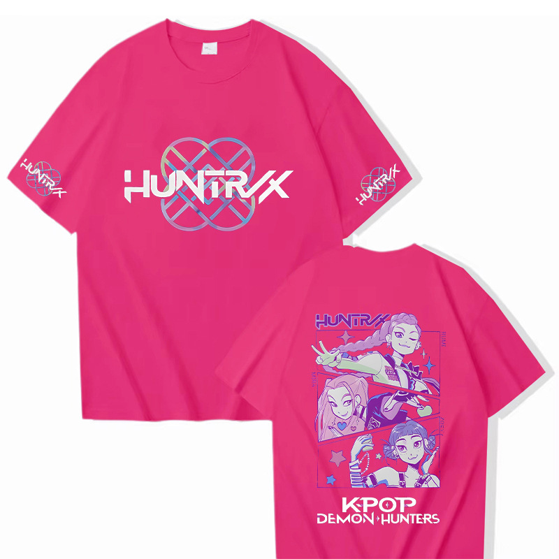 外贸猎魔女团KPop Demon Hunters纯棉中性款圆领上衣宽松休闲短袖|undefined