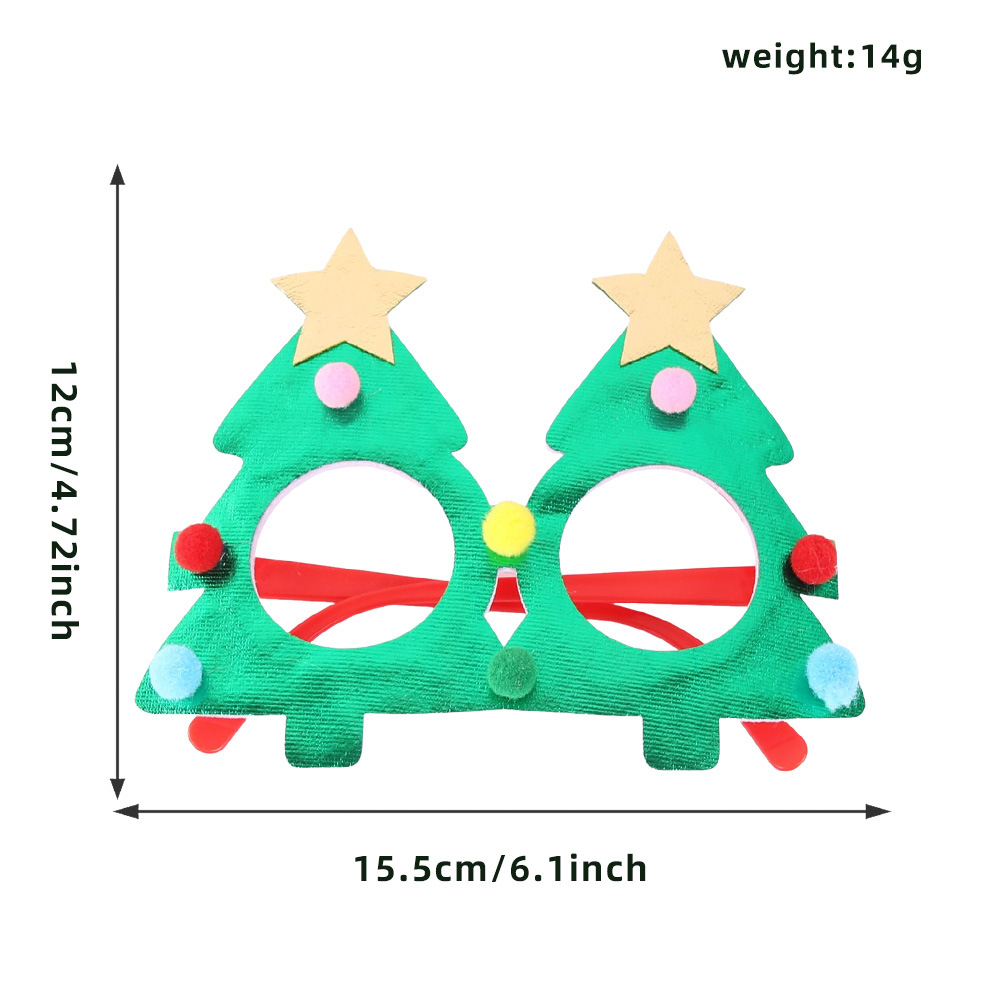 Navidad transfronteriza gafas de decoración para adultos niños regalos de Navidad tela estampada árbol de Navidad caja de regalos marco de gafas de fiesta