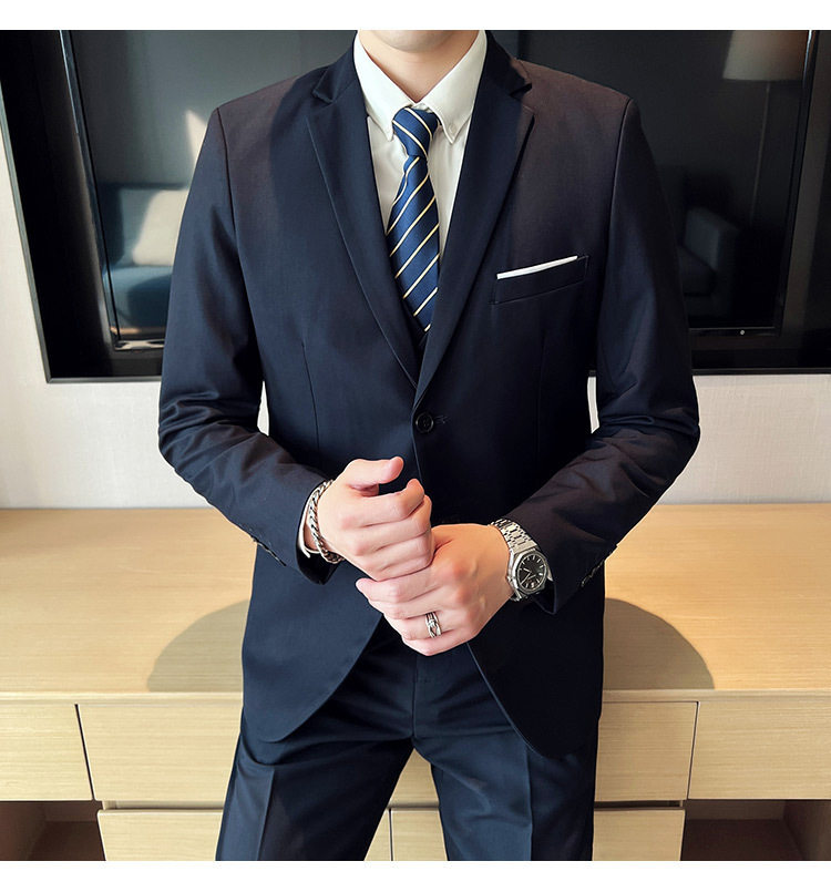 Bộ vest nam ba món ôm dáng, áo vest công sở cho nhân viên văn phòng và chú rể — Burgundy (áo đơn hai nút), Burgundy (áo đơn một nút), Màu xanh (áo đơn hai nút), Màu xanh (áo đơn một nút) chi tiết 26