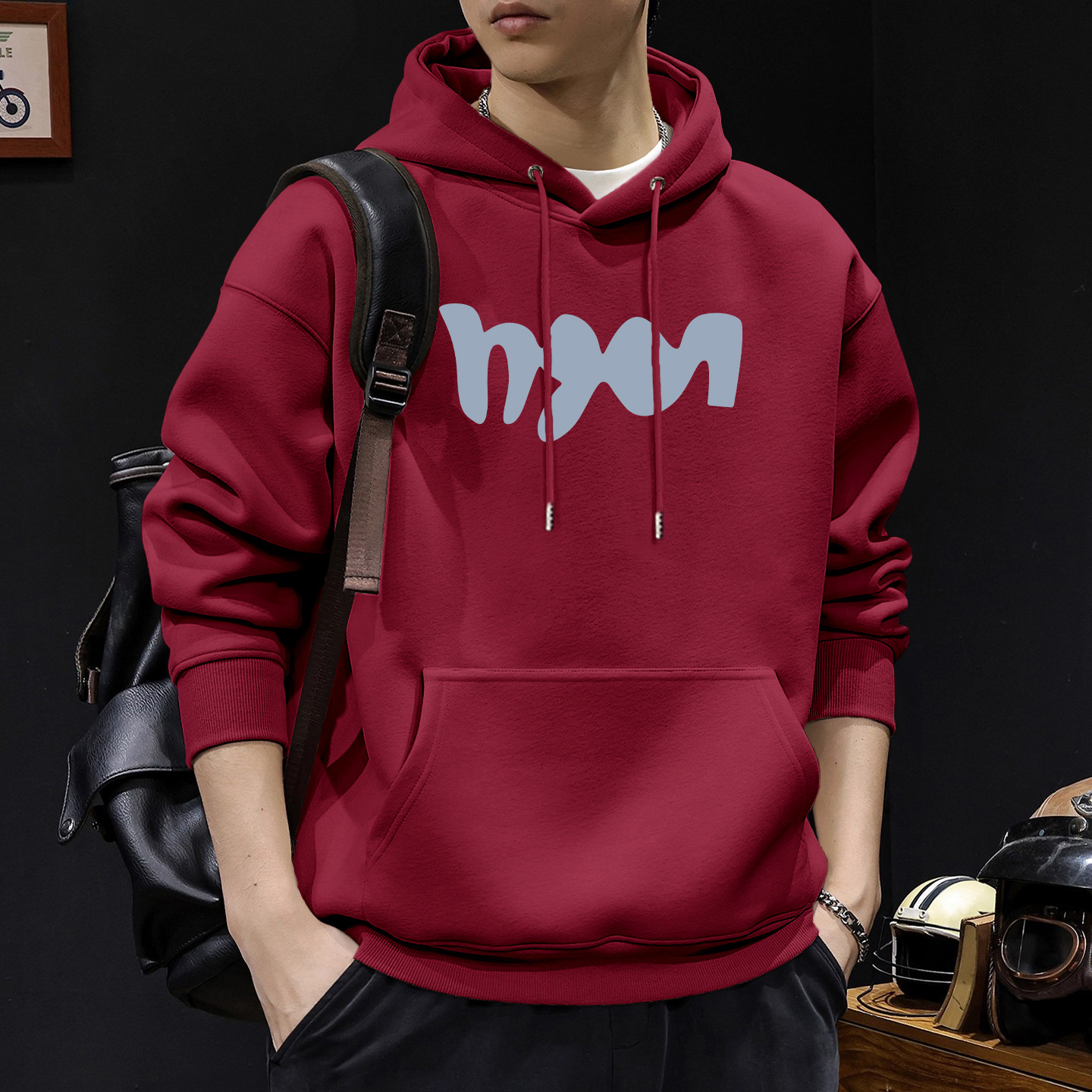 Nueva chaqueta con capuz para hombre otoño invierno pesado suelto oversize chaqueta retro americana para hombre