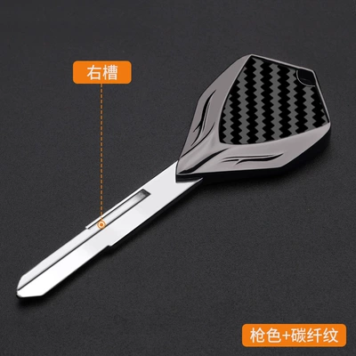 Motorcycle Key: for Yamaha MT-01 - gunmetal-color-carbon-fiber-pattern-ymh-059