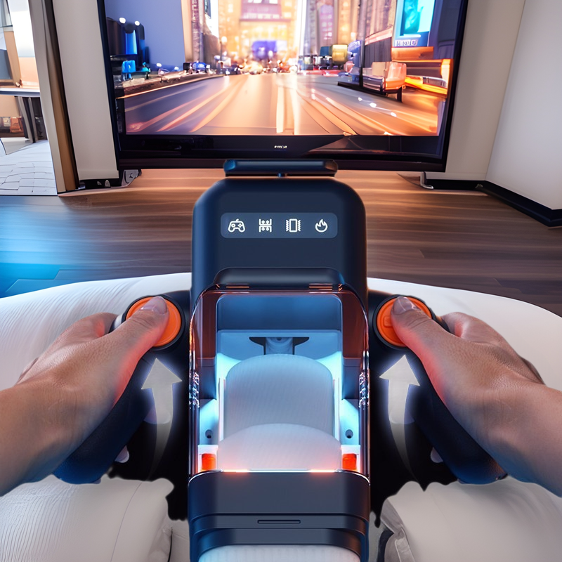 Easylive易港六号星球电玩手柄男用飞机杯伸缩加温发声手机支架