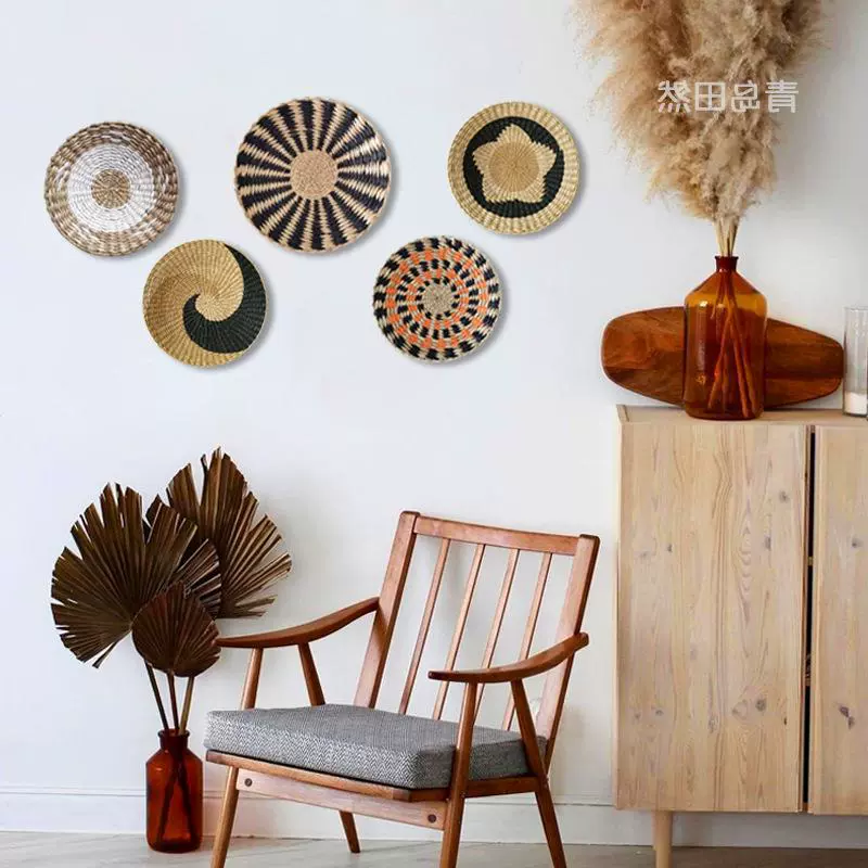 Креативный домашний подвесной соломенный декор для стен Экзотический стиль Проживание в семье Украшение для стен Ретро фон Настенная подвеска Трансграничный в наличии