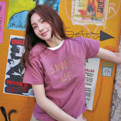 【现】SPE*LL2025年秋季新品日出短款休闲简约短袖百搭圆领T恤女