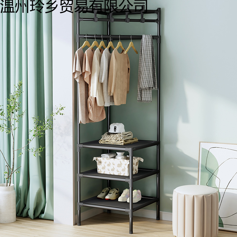 Corner Coat Rack Floor-Standing Bedroom Home Bedside Clothes Rack Simple Storage Rack Corner Clothes Hanging Dipeng