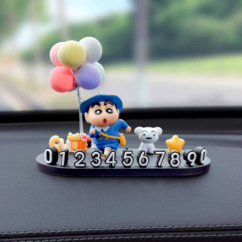 Crayon Shin-Chan Car Temporary Parking Number Plate Car Decoration Personalized Creative Cartoon Phone Number Plate for Moving the Car