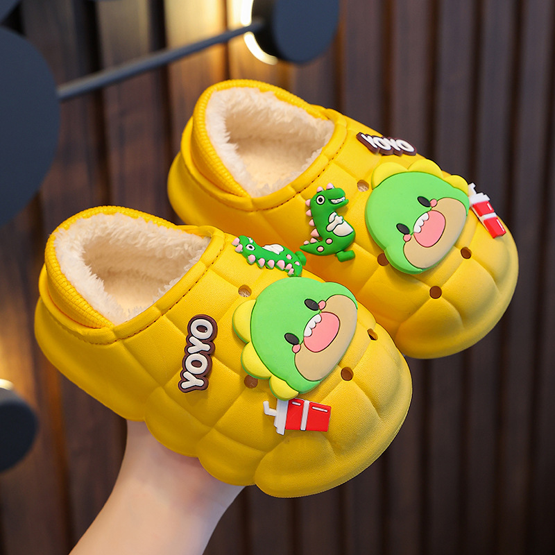 Zapatillas de algodón para niños de invierno niños y niñas cálido forro polar impermeable antideslizante bebé 1-3 años 2 zapatillas de felpa para bebés