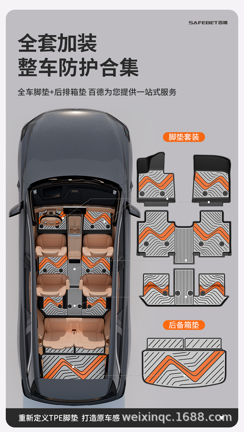 Suitable for the 2026 New Model Ledao L90 L80 L60, Special Colorful Tpe Car Floor Mats and Trunk Mats