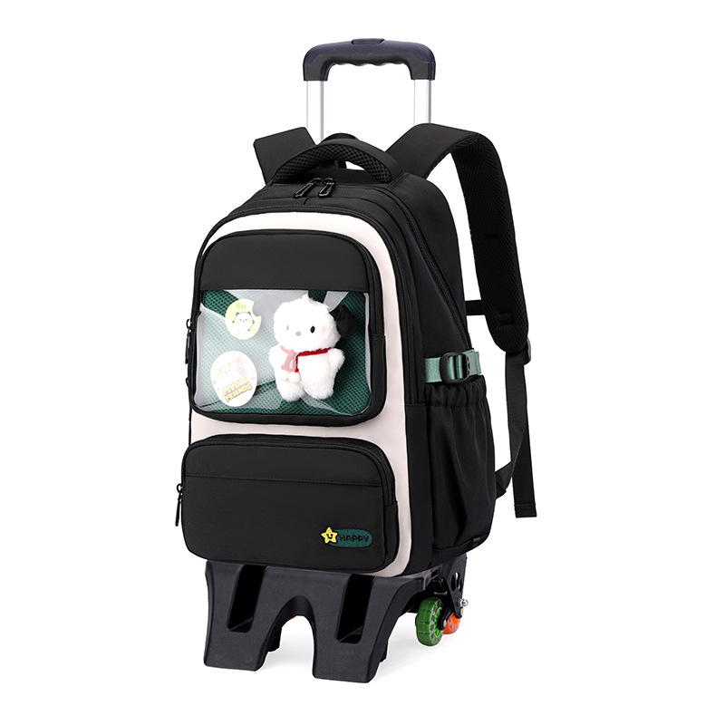 Mochila de tracción de peces naturales para estudiantes de primaria de grado 3 - 6 estudiantes de secundaria de gran capacidad pueden subir escaleras para desmontar la tracción del estudiante