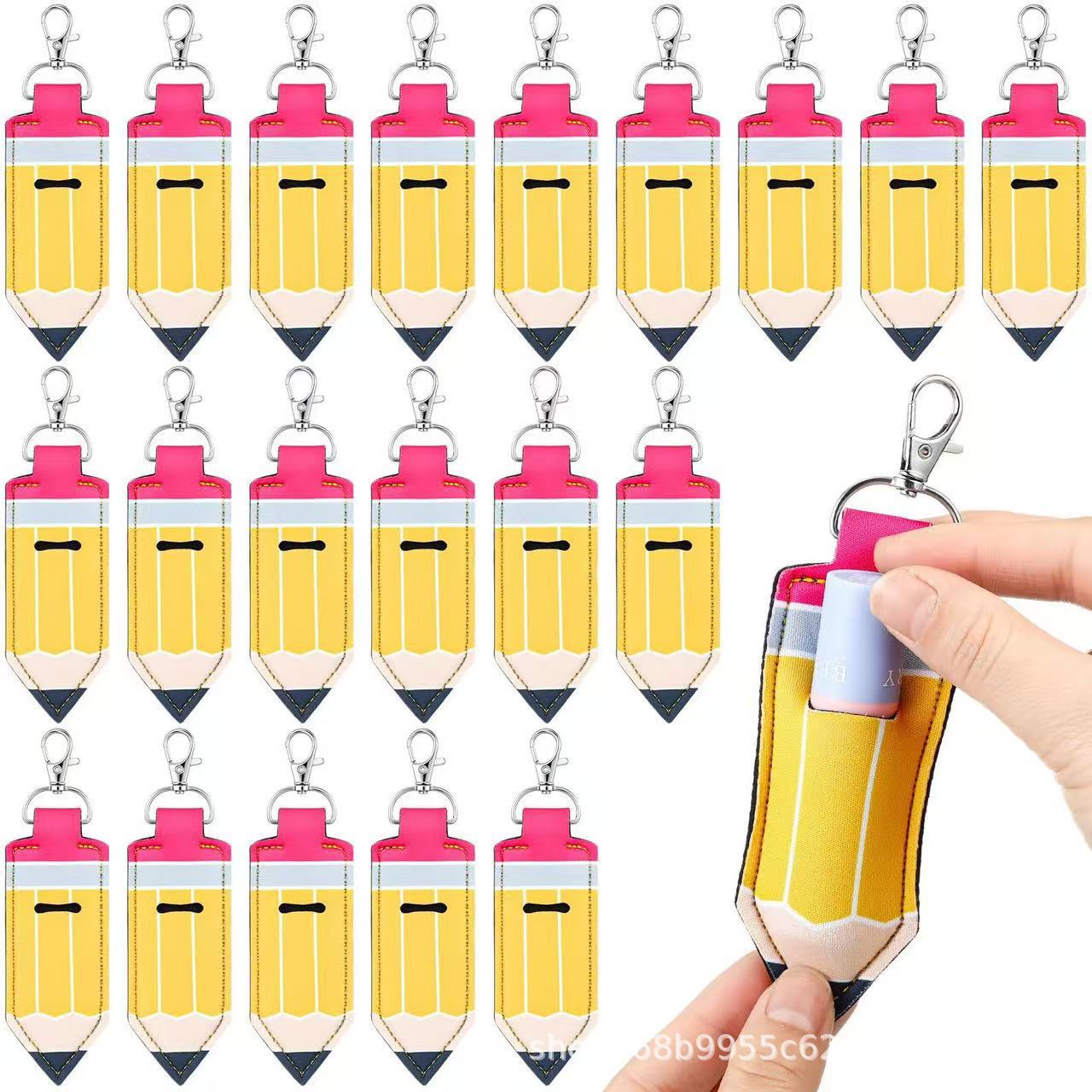 Cross-Border Hot-Selling Pencil Lipstick Set Keychain Ruler Creative Colorful Keychain Pencil Lipstick Set