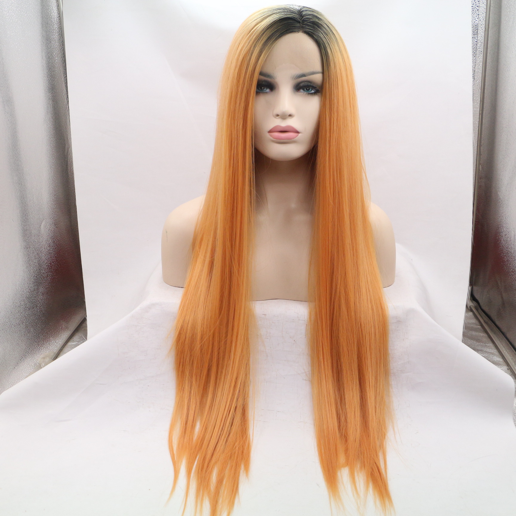 Peluca europea y americana NEWLOOK pelo largo y liso encaje moda transfronteriza