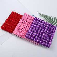 厂家情人节520永生玫瑰花生日礼盒配件81朵玫瑰香皂花包装盒批发