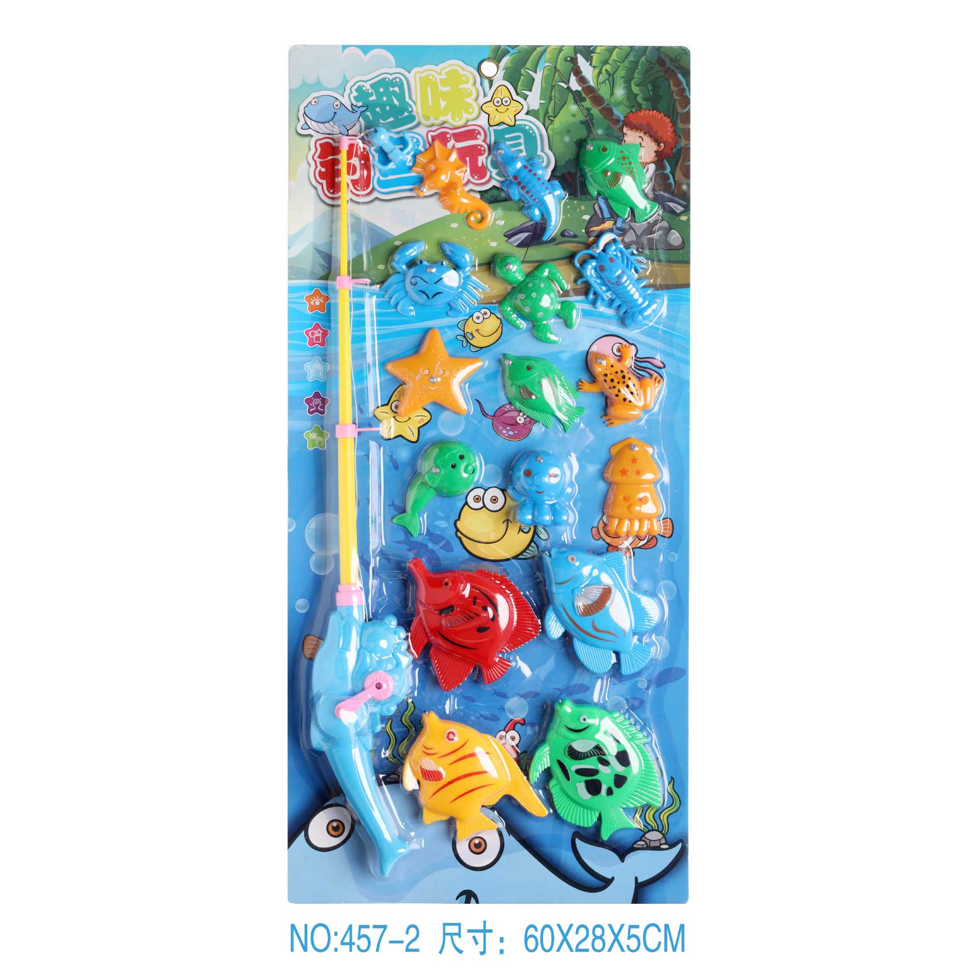 Comercio fronterizo Juguetes educativos para niños Set de pesca para niños magnéticos de un solo poste Juguetes de pesca