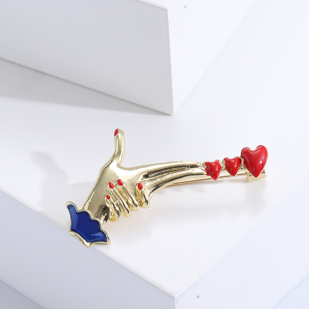 Date, Tea Party Occasion Alloy Material Heart Shape Pattern Vintage Style Classic Style Pin Heart Shape Alloy Enamel Women's Brooches