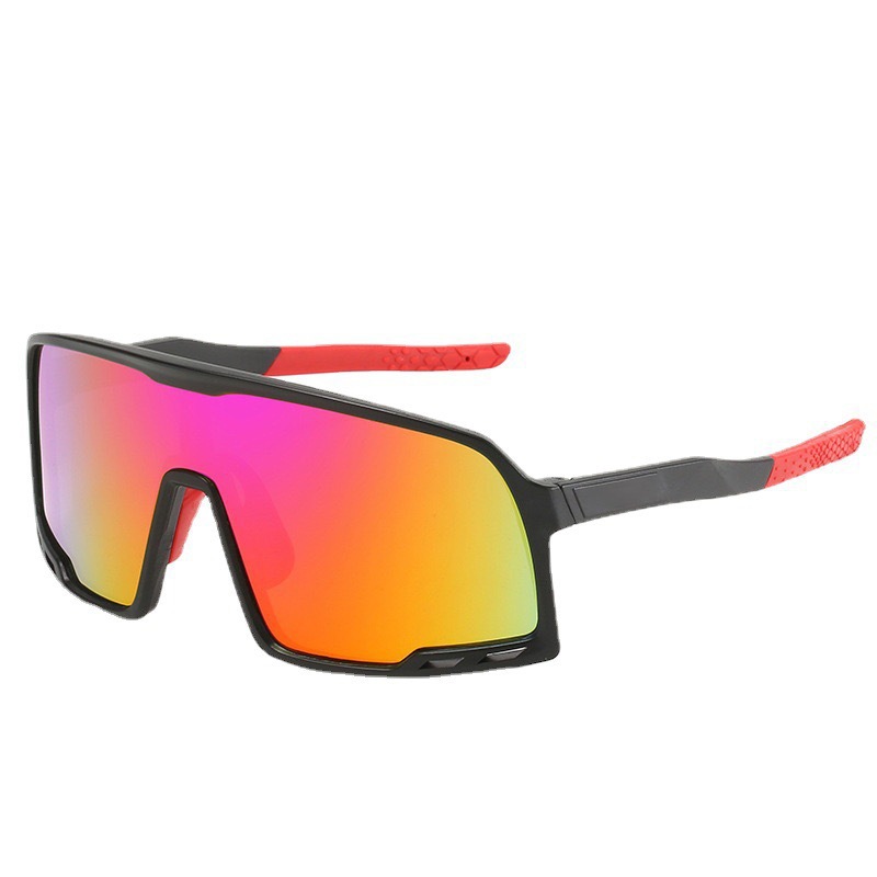 Gafas de ciclismo de moda transfronterizas, gafas deportivas de esquí al aire libre, gafas de sol de montura grande de una pieza, gafas de sol de mercurio reflectantes de colores