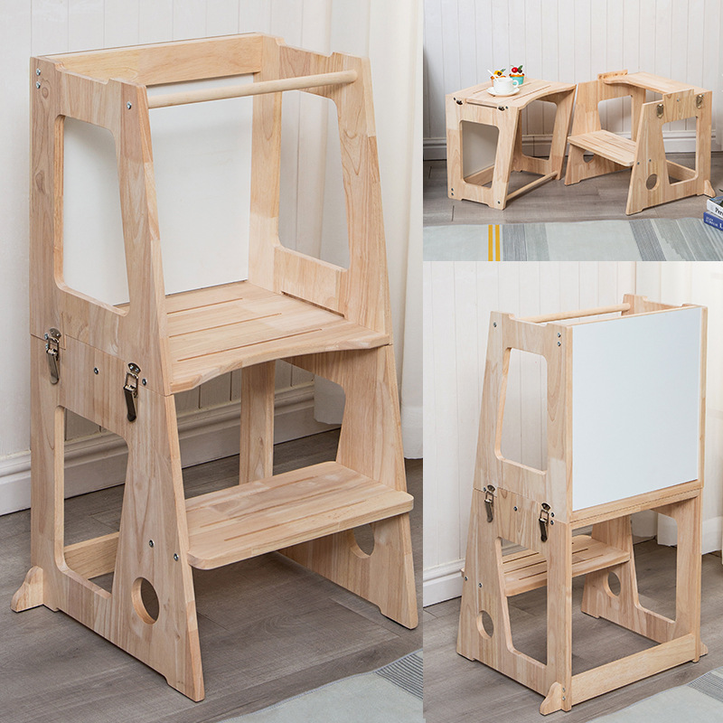 Children's washbasin Montessori multifunctional folding learning tower baby kitchen step stool solid anti-slip handwashing step stool