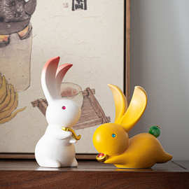 小朋友卡通兔年兔子礼物书桌摆件创意生肖兔中秋礼品定 制LOGO