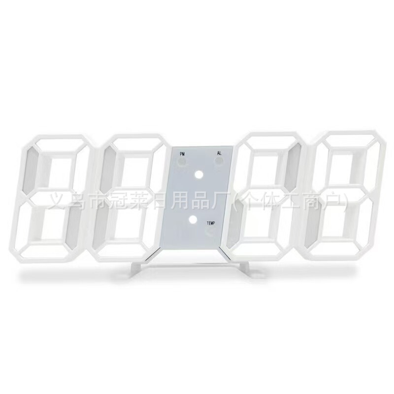 人気のスマート 3D デジタル時計目覚まし時計デジタル壁時計 LED 電子ギフト目覚まし時計大型時計温度時計|undefined