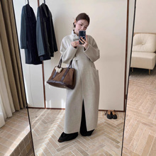 2025新款韩国东大门工厂高级感羊绒双面羊毛大衣立领宽松毛呢外套