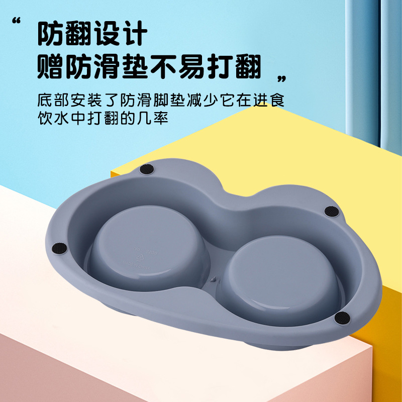 Cartoon acero inoxidable para perros tazón para mascotas doble tazón en una cuenca para perros anti-volcar tazón de alimentación de agua para perros tazón de alimentación lenta