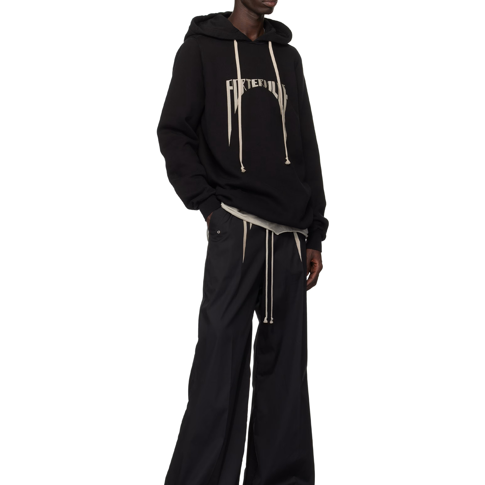 Unisex Longline Hoodie – Oversized Streetwear Pullover With All-Over Print (Drop Shoulder, Minimalist Black Aesthetic, S-XXL Sizing)_voghion.com