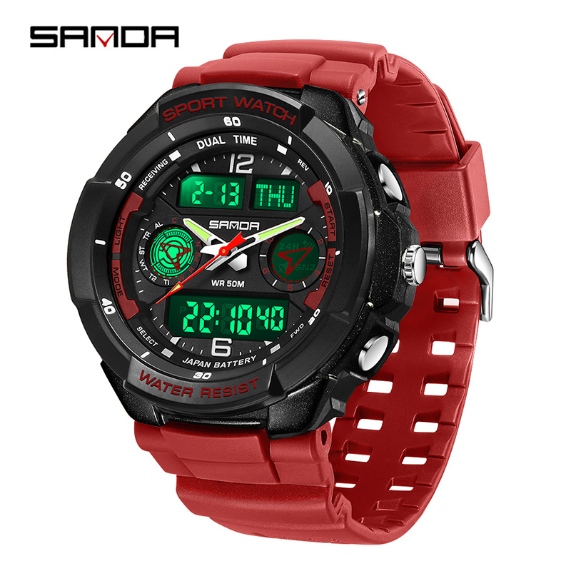 SANDA SANDA estudiantes tendencia relojes electrónicos de moda de secundaria junior reloj deportivo despertador impermeable tabla de montaña 6197