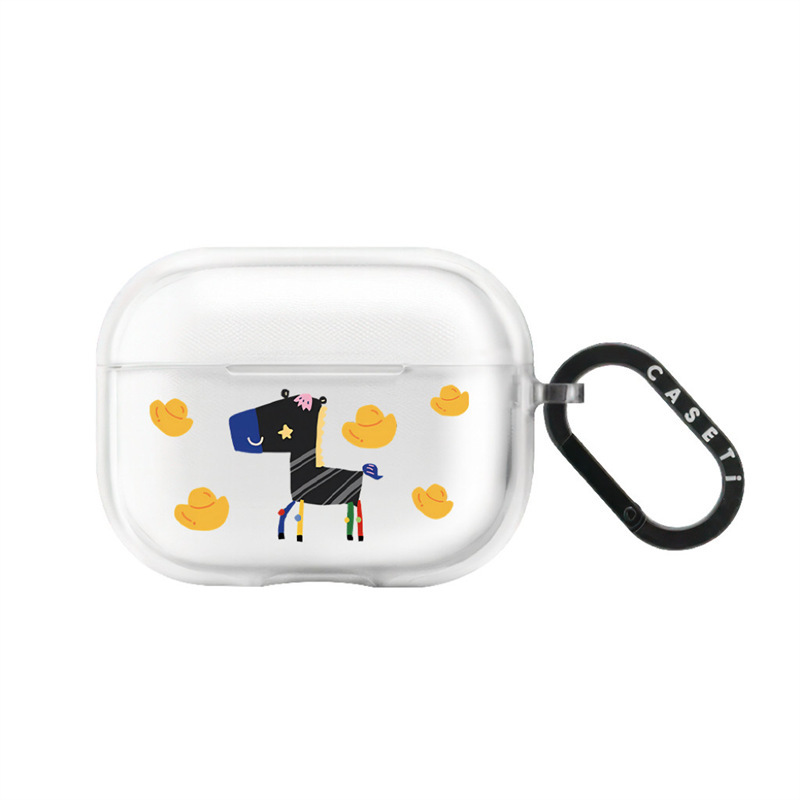 The Year of the Horse Money-Flashing Transparent Earphone Case is suitable for Apple AirPods Pro 3 and Powerpuff Girls AirPods 4 The Year of the Horse Money-Flashing Transparent Earphone Case is suitable for Apple AirPods Pro 3 and Powerpuff Girls AirPods 4