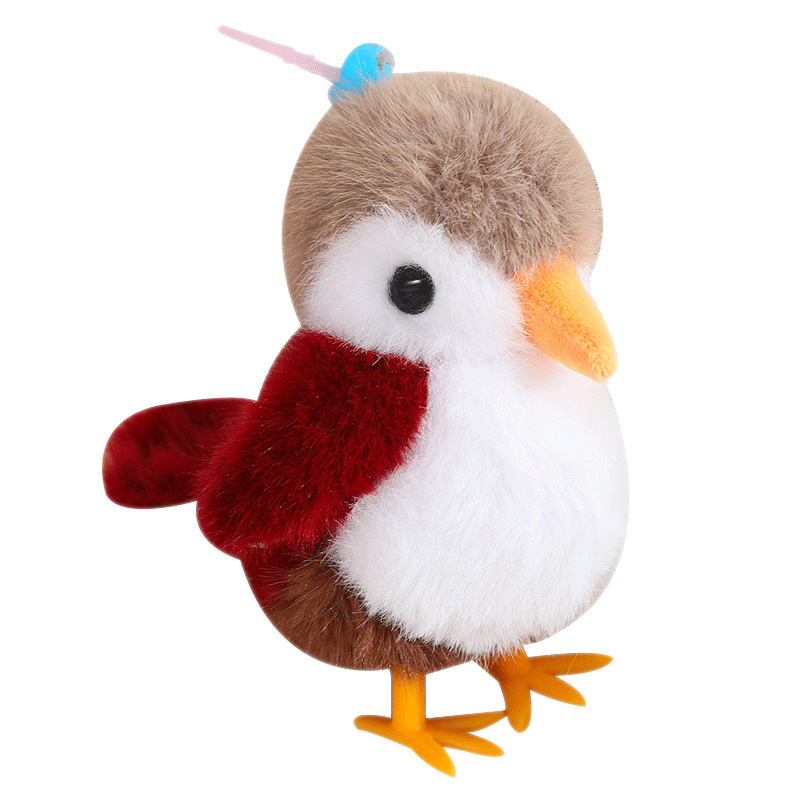 Muy bebé simulación pájaro tetas muñeca suave loro lindo llavero colgante campana regalo bolso accesorios