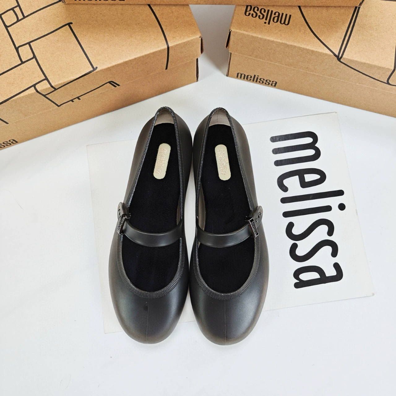 2025 Melissa одиночные туфли осень-зима балетные туфли с бархатной подкладкой простой плоский низ носок с квадратным носом Melissa Soft