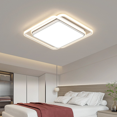 卧室灯中山灯具现代简约led吸顶灯超亮创意主卧房间灯方形智能灯
