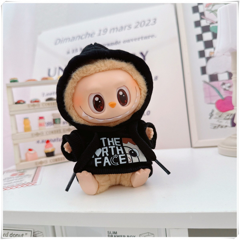 labubu ベビー服 Labubu 第一世代第二世代第三世代 10 センチメートル綿人形黒と白グレートレンディなスウェットシャツパーカーパンツ|undefined