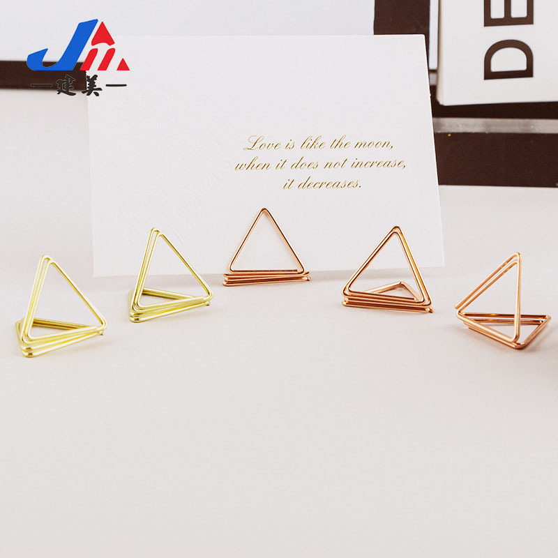 Amazon cross-border creative triangle double-layer business card holder creative desktop stand note holder metal message holder Amazon cross-border creative triangle double-layer business card holder creative desktop stand note holder metal message holder