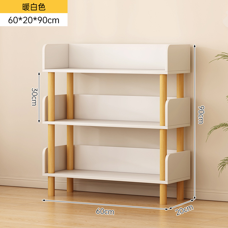 Estante de libros estante de almacenamiento integrado contra la pared estante de almacenamiento de madera maciza estante de lectura multicapa para estudiantes domésticos