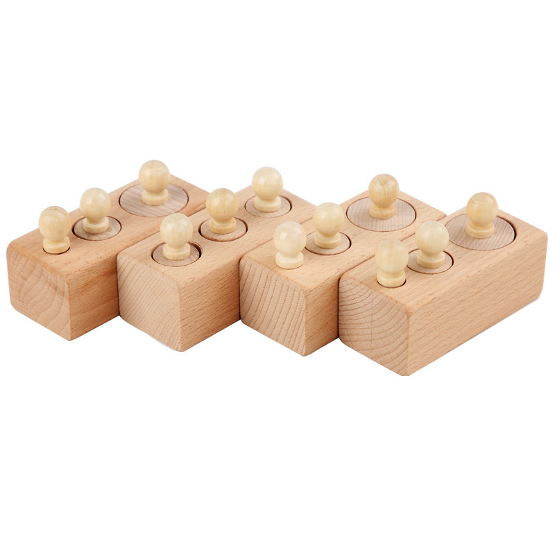 Madera Montessori ayudas didácticas de los niños educación temprana educativa iluminación cognitiva color socket cilindro