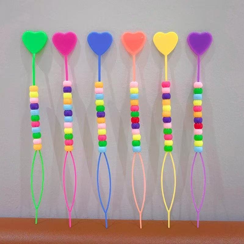 Children's small hair braiding tool, does not pull or damage hair, girls' hair braiding tool with beads and rhinestones