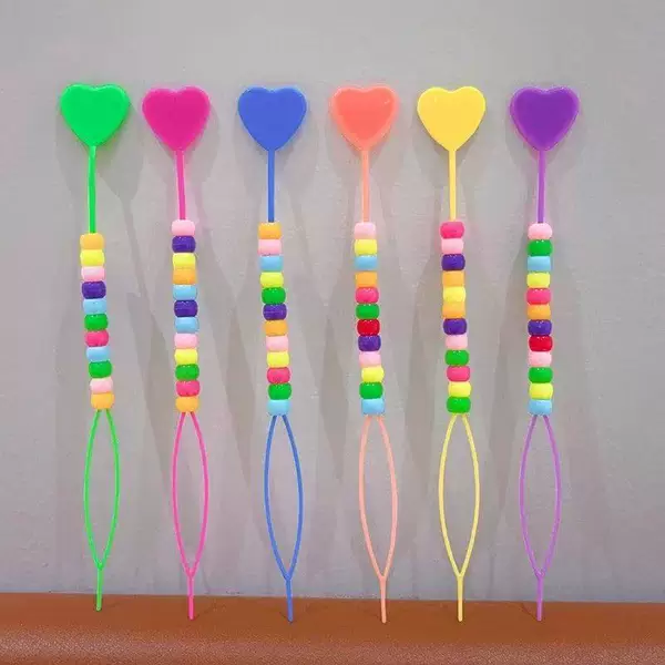 Children's small hair braiding tool, does not pull or damage hair, girls' hair braiding tool with beads and rhinestones