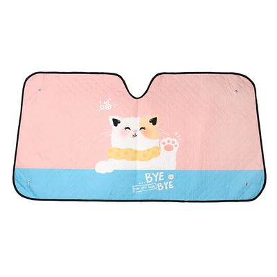 Sun shade Summer suction cup car sun - powder-lucky-cat-front-block