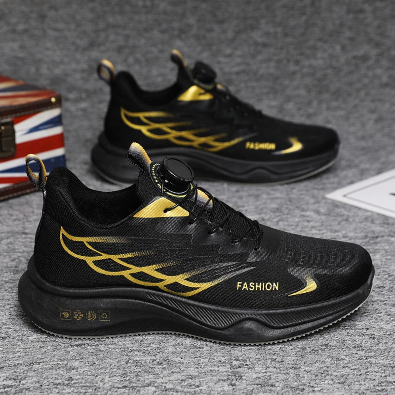 Модные кроссовки 2024 Летние новые дышащие сетки с вращающейся пряжкой мужские ботинки амортизирующие подростковые повседневные кроссовки