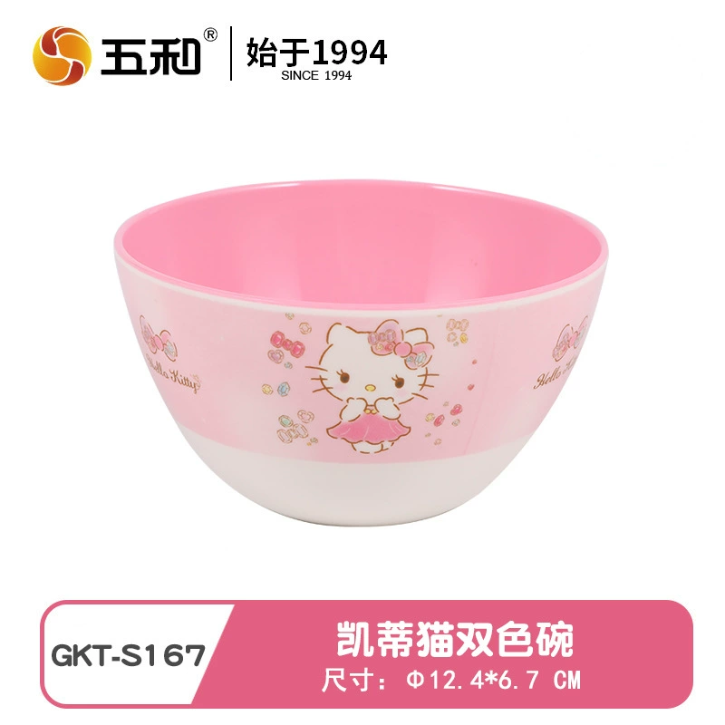 Детская посуда (Wuhe) набор Hello Kitty — тарелки, миски, кружка и стакан